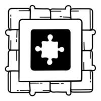 Flat Campaign button frame with policy jigsaw concept as Medium shot of a frame formed by campaign buttons with a partially completed policy jigsaw puzzle in the center Camera slo Square Square vector