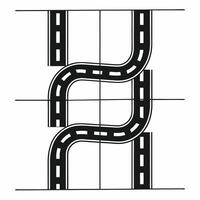 Flat Campaign timeline roadmap concept as Illustration of a winding road representing a campaign timeline with milestone markers Camera follows the roads path highlighting key eve Square Square vector