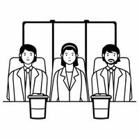 Flat Candid Coffee Break Discussion concept as A candid shot of colleagues having an impromptu discussion about ESG initiatives during a coffee break with a white background The c Square Square vector