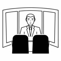 Flat Candid debate green room nerves concept as Wide shot of a politicians nervous pacing in the debate green room Camera slowly zooms in on their tense expression Captures the p Square Square vector