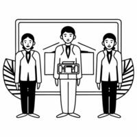 Flat Candid Eco Friendly Product Presentation concept as A candid shot of a professional presenting an eco friendly product to colleagues set against a white background The camera Square Square vector