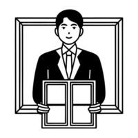 Flat Candid Donation Exchange concept as A candid image of a person donating money into a charity box set against a white background The camera zooms in slightly to focus on the a Square Square vector