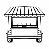 Flat Candid Food Truck Purchase concept as A candid image of a customer receiving food from a vendor at a food truck set against a white background The camera tilts slightly to ca Square Square vector