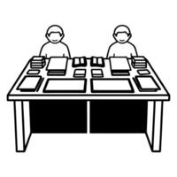 Flat Candid Garage Sale Bargaining concept as A candid shot of a person negotiating a price at a garage sale table with items spread out set against a white background The camera Square Square vector
