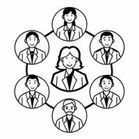 Flat Candid Group Discussion Reaching Consensus concept as A candid shot of a diverse group engaged in a lively discussion reaching consensus on ESG strategies The camera circles Square Square vector
