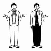 Flat Candid voter question stumping politician concept as Medium shot of a politicians momentary confusion when stumped by a voters question Camera pans to show the curious voter Square Square vector