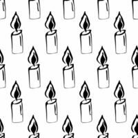 Flat Candle flame outline tiles concept as Seamless pattern of simple white candle flame outlines Camera slowly zooms in on the flames suggesting inner light Symbolizes hope and Square Square vector