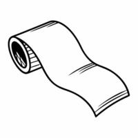 Flat Cash Register Tape Unfurling in Air concept as A image of a cash register tape unwinding and floating in the air against a white background The camera captures a dynam Square Square vector