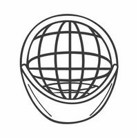 Flat Close up of Globe Growing from Seed concept as A macro shot of a globe emerging from a seed held in a hand The camera zooms in on the globe symbolizing global growth and comm Square Square vector