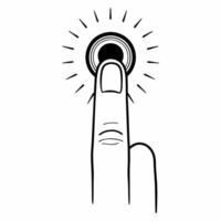 Flat Close up of Finger Touching Virtual Buy Button concept as A macro shot of a human finger about to press a glowing virtual Buy button floating in mid air The camera focuses on Square Square vector