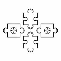 Flat Close up of Puzzle Pieces with Environmental Icons concept as A macro shot of interlocking puzzle pieces each displaying environmental icons The camera focuses on the connect Square Square vector