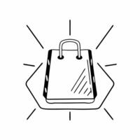 Flat Close up of Virtual Shopping Bag Icon concept as A macro image of a virtual shopping bag icon with a glowing effect The camera focuses on the texture and design representing Square Square vector