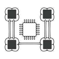 Flat Cognitive enhancement nanobots concept as Macro view of white nanobots representing cognitive enhancement Camera follows the nanobots as they interact suggesting improved neu Square Square vector