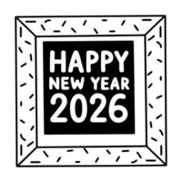 Flat Colorful Confetti Frame concept as A vibrant frame filled with colorful confetti designed to highlight the text Happy New Year 2026 The isolated white background enhances the Square Square vector