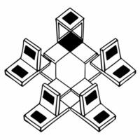 Flat Constellation of voting booths concept as Medium shot of voting booths arranged in a constellation pattern floating against a white background Camera slowly pans across the f Square Square vector