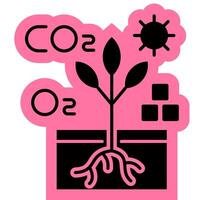 Autotroph processes solid color icon vector