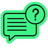 FAQ support outline color icon vector