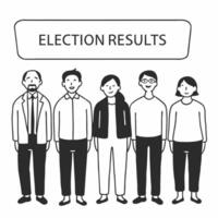 Flat Democracy celebration diversity concept as Medium shot of a diverse group of citizens celebrating election results their faces showing a range of joyful emotions Camera pans Square Square vector