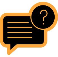 FAQ support solid color icon vector