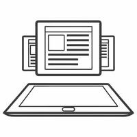 Flat Digital age voter registration concept as Medium shot of a person using a tablet to register to vote with holographic projections of registration forms floating above Camera Square Square vector