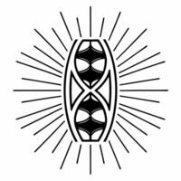 Flat DNA helix of interconnected community icons concept as Close up tracking shot of a rotating DNA helix made of abstract glowing community icons houses people facilities Came Square Square vector