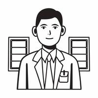 Flat Exit poll interviewer in action concept as Medium shot of an exit poll interviewer engaging with voters leaving a polling station Camera follows the interviewers movements ca Square Square vector