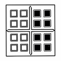 Flat ESG risk and opportunity matrix concept as Pan across a matrix diagram showing ESG risks on one axis and opportunities on the other Camera zooms in on specific quadrants to h Square Square vector