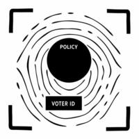 Flat Fingerprint frame with policy ridges concept as Wide shot of a fingerprint forming a frame with policy area names forming the ridges Camera slowly pans across the fingerprint Square Square vector