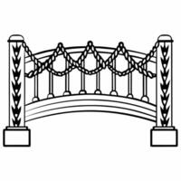 Flat Floating Bridge with Growing Vines concept as A bridge entwined with vines floats mid air against a white background The camera captures a side angle symbolizing compromise b Square Square vector