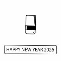 Flat Floating Champagne Bottle Cork concept as An isolated champagne bottle cork floating against a white background symbolizing the anticipation and preparation for Happy New Year Square Square vector
