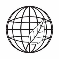 Flat Floating Globe Overlaid with Leaf concept as A globe overlaid with a leaf floats mid air against a white background The camera captures a centered view to emphasize global en Square Square vector