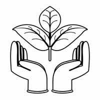 Flat Floating Hands Holding Seedling concept as Hands hold a seedling as they float mid air against a white background The camera focuses on the seedling symbolizing growth and co Square Square vector
