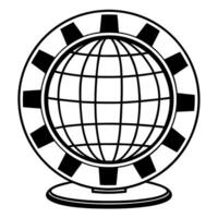 Flat Floating holographic globe with discussion bubbles concept as Close up of a rotating holographic Earth with glowing discussion bubbles emerging from various points Camera slo Square Square vector