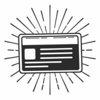 Flat Floating holographic voter ID card concept as Medium shot of a translucent holographic voter ID card hovering in mid air against a clean white background The card rotates slo Square Square vector