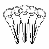 Flat Floating holographic white keys unlocking various doors concept as Close up of holographic white keys floating towards and unlocking various doors Camera follows the keys mov Square Square vector
