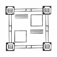 Flat Floating integrity verified ballot concept as Close up of a holographic ballot floating in space surrounded by verification checkmarks and integrity seals Camera slowly pans Square Square vector