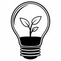 Flat Floating Light Bulb with Plant Inside concept as A light bulb containing a small plant floats mid air against a white background The camera focuses on the plant inside symbol Square Square vector