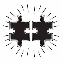 Flat Floating Puzzle Pieces Connecting concept as Two puzzle pieces appear to float and interlock mid air against a white background The camera focuses on the connecting point sym Square Square vector