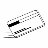 Flat Flying Credit Card concept as A credit card appears to be flying at an angle against a white background The camera captures it in motion with a slight blur symbolizing Square Square vector