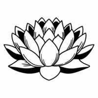 Flat Floating white lotus flower concept as Close up of a white lotus flower floating in mid air Camera slowly rotates around the flower revealing its delicate petals and symboliz Square Square vector