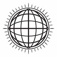 Flat Flying Globe with Network Lines concept as A globe with glowing network lines orbits mid air against a white background The camera captures a dynamic angle emphasizing commun Square Square vector