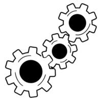 Flat Floating white gears concept as Close up of white gears hovering and interlocking in mid air Camera slowly rotates around the gears emphasizing mental processes and cognitive Square Square vector