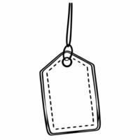 Flat Flying Price Tag with String concept as A image of a price tag with a string appears suspended in mid air against a white background The camera captures it from an upw Square Square vector