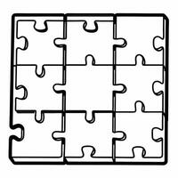 Flat Fundraising puzzle with donor pieces concept as Illustration of a puzzle representing a fundraising goal with pieces sized by donation amount Camera slowly zooms out to revea Square Square vector
