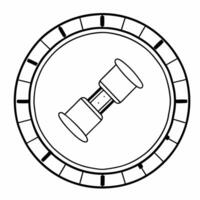 Flat Gavel frame with vote tally sound block concept as Medium shot of a gavel forming a circular frame with a sound block in the center displaying vote tallies Camera slowly rota Square Square vector