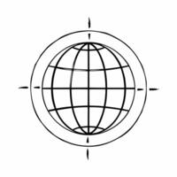 Flat Globe with interconnected ESG metrics floating around concept as Slow rotation of a globe with various ESG metrics carbon footprint diversity ratios governance scores orbiti Square Square vector