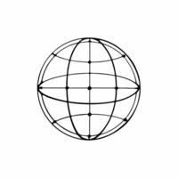 Flat Globe and Network Icon concept as A illustration of a globe connected with network lines representing global collaboration and connectivity in ESG discussions Isolated Square Square vector