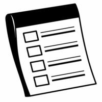 Flat Glossy ballot with policy checklist concept as Macro shot of a glossy ballot with a checklist of policy items Camera pans across the ballot surface Large copy space for info Square Square vector