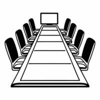 Flat Glossy Conference Table with Copy Space concept as A sleek glossy conference table set against a plain white background leaving ample copy space above The camera captures a s Square Square vector