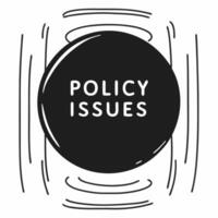 Flat Glossy campaign button with policy word cloud concept as Close up of a glossy campaign button with a word cloud of policy issues emerging from its surface Camera slowly rotat Square Square vector